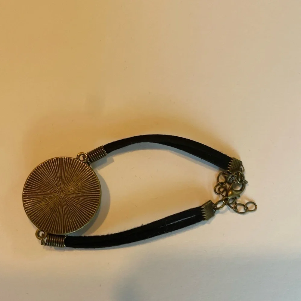 Hand painted on glass bracelet adjustable size